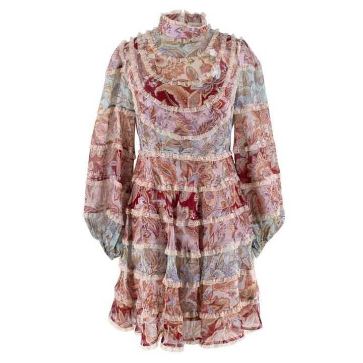 Zimmermann Floral Ladybeetle Spliced Mini Dress ladies