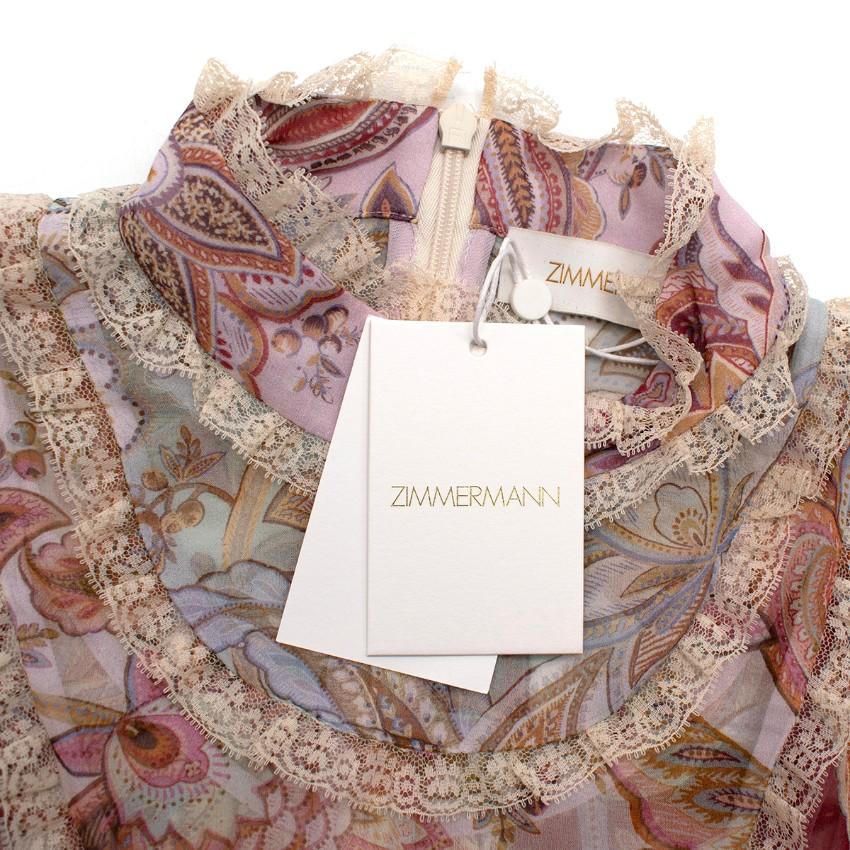 Zimmermann Floral Ladybeetle Spliced Mini Dress ladies