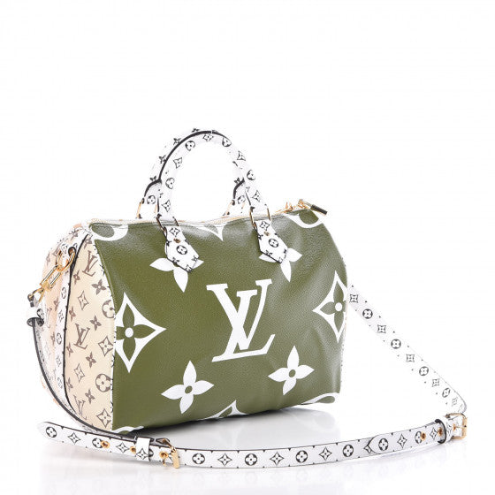LOUIS VUITTON Monogram Giant Speedy Bandouliere 30 Kaki Creme LIMITED EDITION ladies