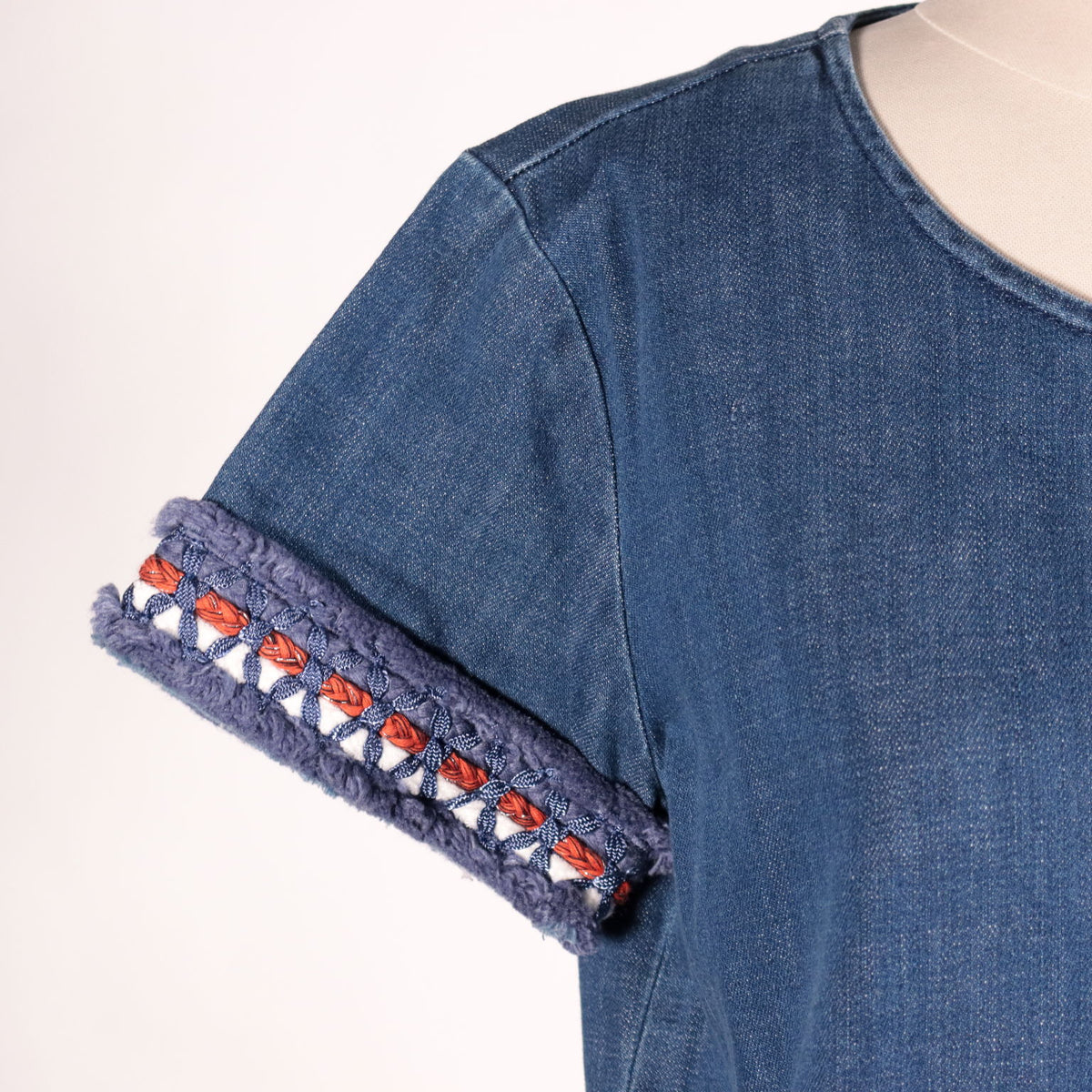 MAX&Co. by Max Mara Denim Embroidered Mini Dress Size UK 6 US 2 I 38 ladies