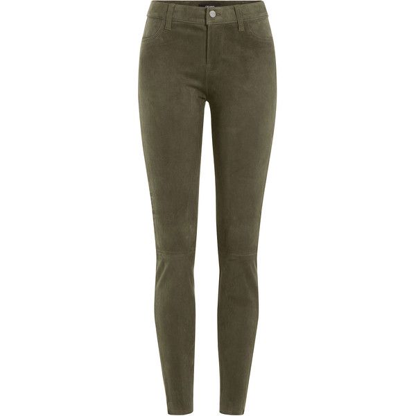 J BRAND Suede Super Skinny Pants Camo Olive Green Size 26  ladies