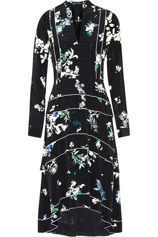Proenza Schouler Ruffle-Tiered Floral-Print Midi Dress Size US 8 UK 12 L large Ladies