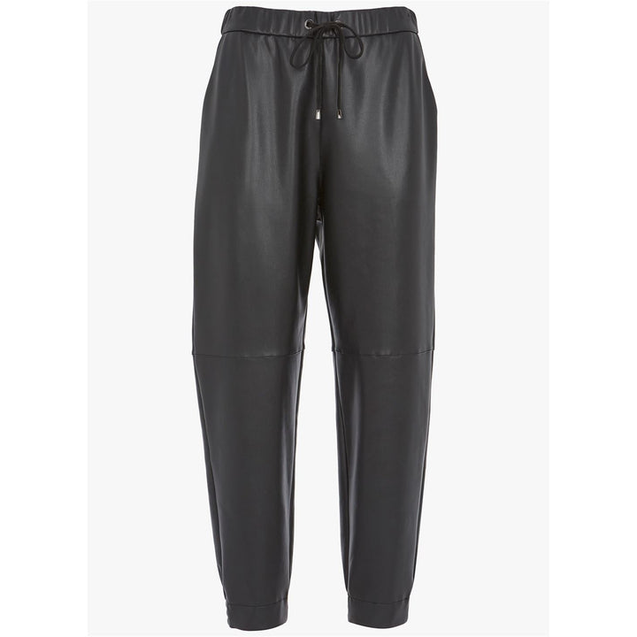 Rya Couros Real Leather Jogger Trousers, Black Pants Size 40 UK 12 US 8 L LARGE ladies