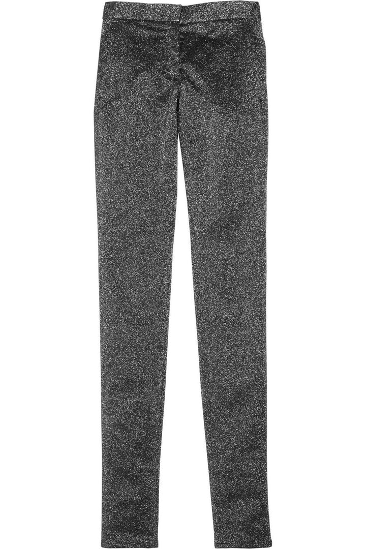 Alexander Wang Silver Metallic Twill Pants SIZE US 4 UK 8 S SMALL Ladies