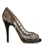 Valentino Women's Black Crystal Lace Platform Pump Shoes Size 36 UK 3 US 6 ladies