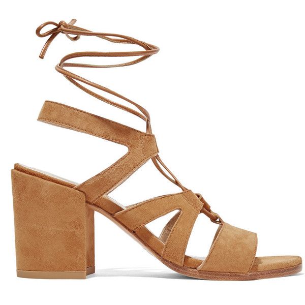 STUART WEITZMAN Tie Girl Bingo Suede Leather Sandals Size 37 UK 4 US 7 Ladies