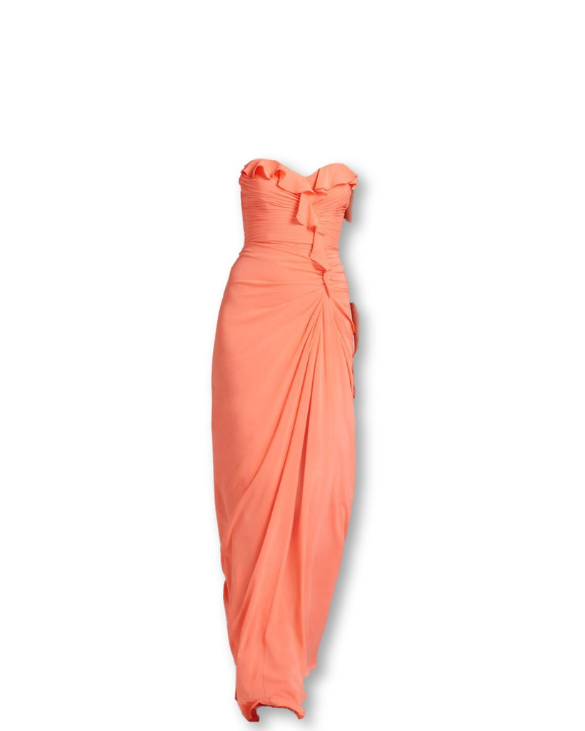 badgley mischka orange dress Orange Trapeze Dress by Badgley Mischka