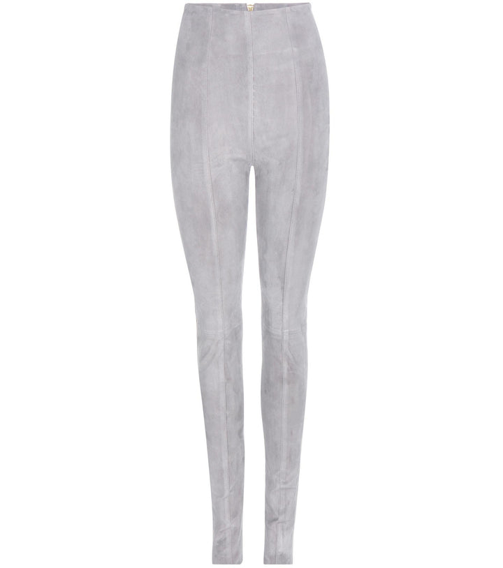 BALMAIN Suede Runaway leggings 2016 collection Size F 40 UK 10/12 US 6/8 Pants Trousers Ladies