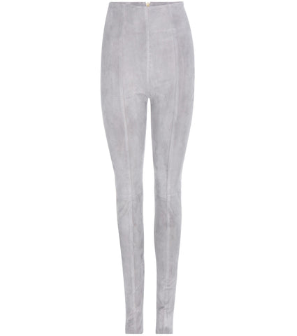 BALMAIN Suede Runaway leggings 2016 collection Size F 40 UK 10/12 US 6/8 Pants Trousers Ladies