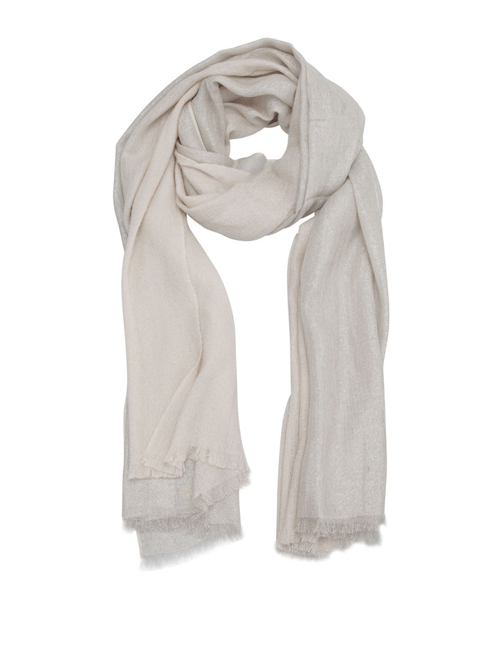 Brunello Cucinelli Silk & Cashmere Lame Knit Scarf Shawl ladies