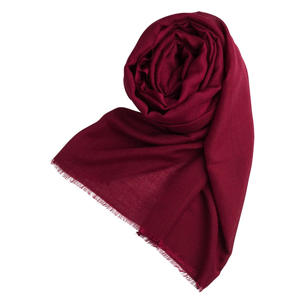 Real Pashmina Hand made in India Burgundy Cozy Scarf Shawl ladies