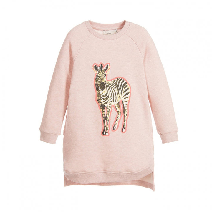 Stella McCartney KIDS Girls' Sweat Dress Zebra Pink Dress Size 6 years children