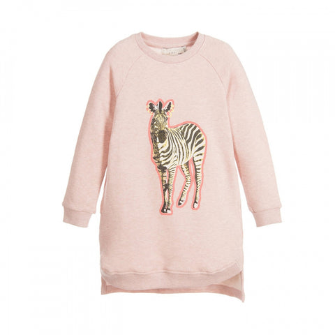 Stella McCartney KIDS Girls' Sweat Dress Zebra Pink Dress Size 6 years children