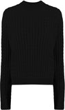 J.Crew Black Wool Blend Cable Knit Sweater Jumper Size S small ladies