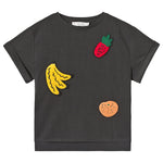 Stella McCartney KIDS Girls' Faded Black Fruit Patch T shirt Size 6 years children