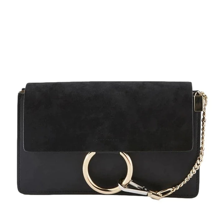 Chloé Chloe Suede Leather Small Faye Clutch Bag in Black ladies