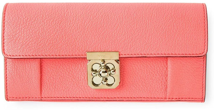 Chloé Chloe Orange Leather Elsie Long Wallet Clutch ladies