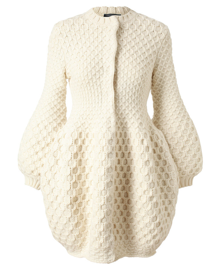 Alexander McQueen ICONIC HONEYCOMB KNITTED WOOL CARDIGAN Size XS ladies