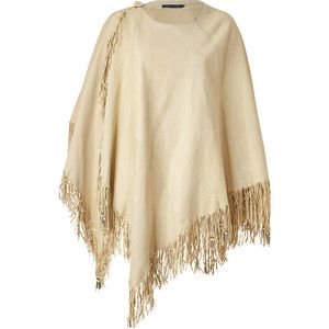 RALPH LAUREN the Rancho Distressed Leather Cape Poncho Coat Jacket Size S Small Ladies