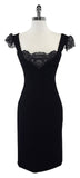 Dolce & Gabbana Lace Trim Shift Wool Dress Size I 42 Ladies