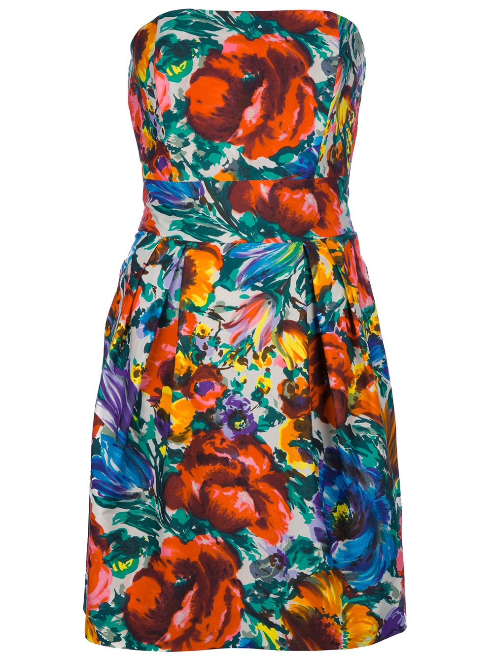Dolce & Gabbana Floral-print cotton strapless mini dress Size I 40 Ladies