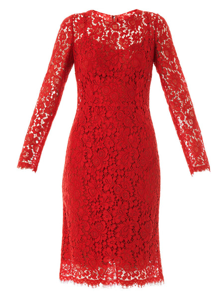 Dolce & Gabbana Red Runaway Lace Shift Dress Ladies – Afashionistastore