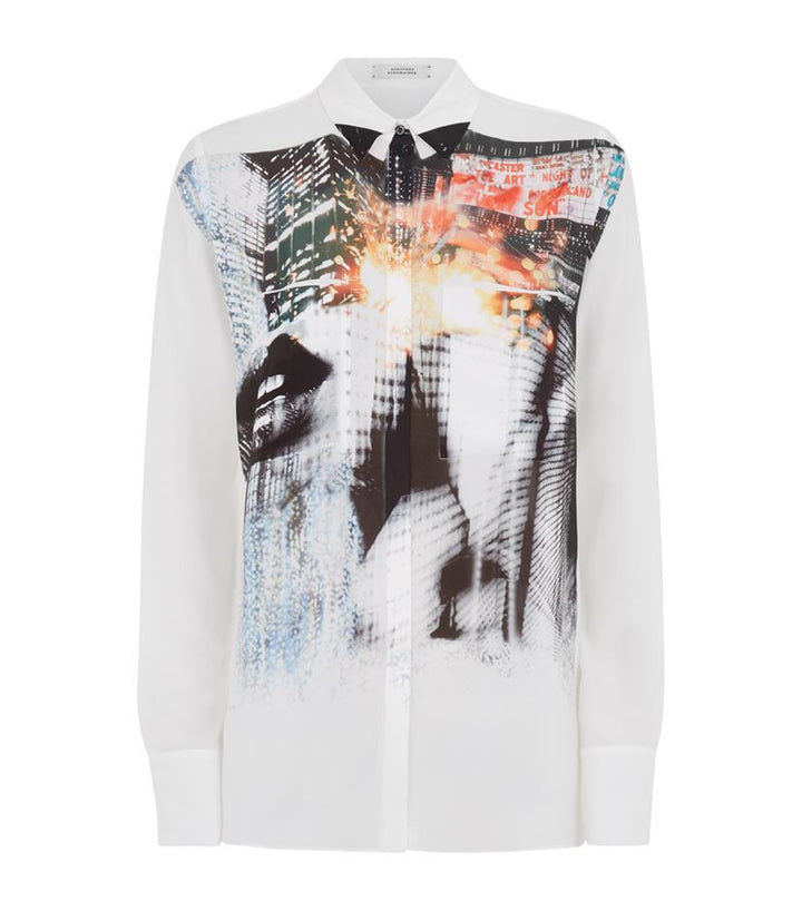 Dorothee Schumacher White Printed Silk Shirt Size 2 S Small Ladies
