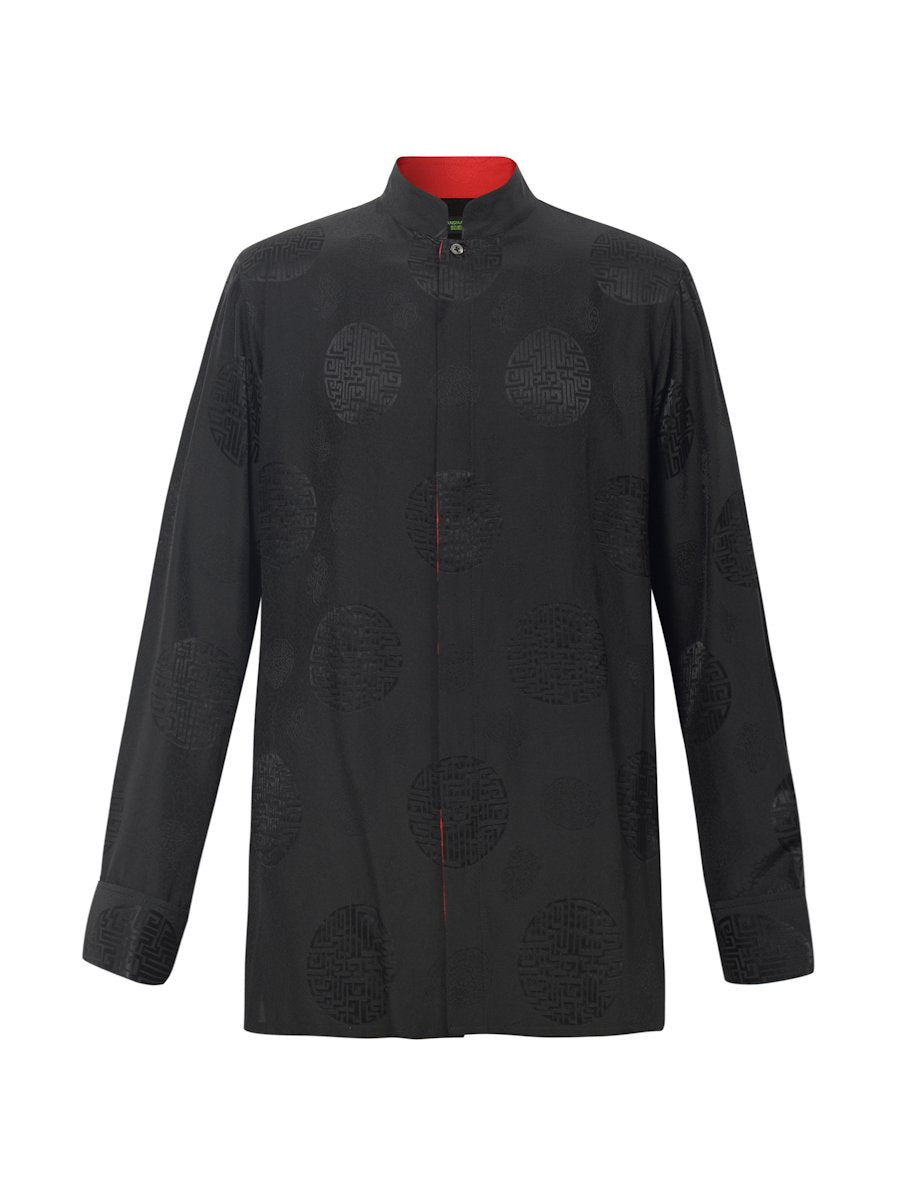 Shanghai Tang LONG SLEEVE BUTTON-UP SHIRT MULBERRY SILK SIZE M medium men