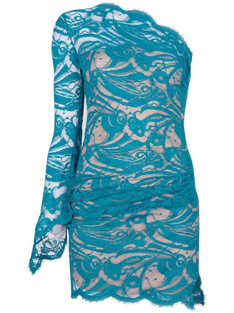 Emilio Pucci MOST WANTED Lace One Shoulder Mini Dress Ladies Afashionistastore Emilio Pucci MOST WANTED Lace One Shoulder Mini Dress Ladies Afashionistastore