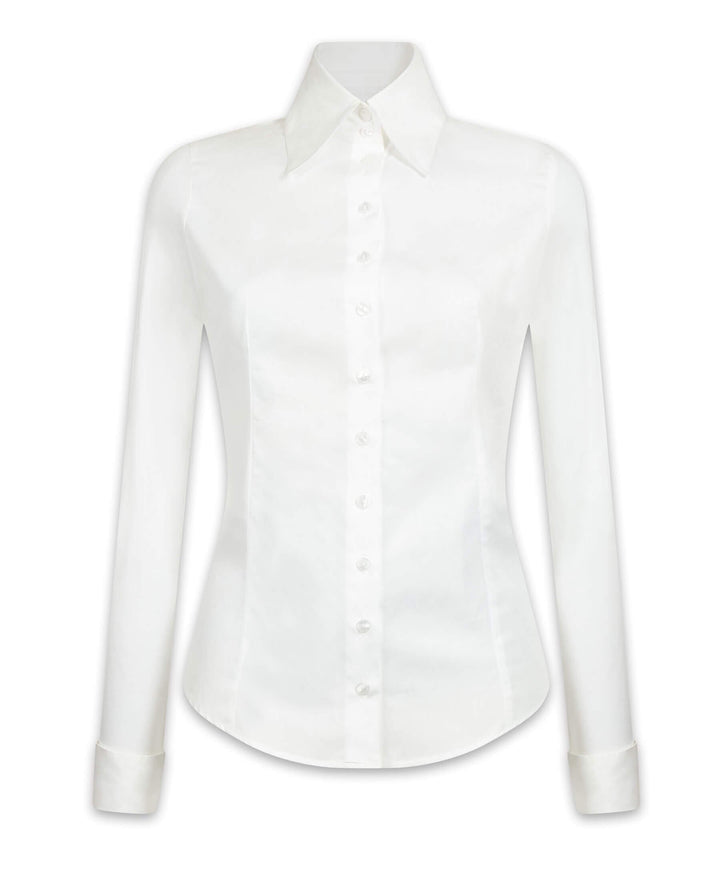 Anne Fontaine NACERA Long Sleeves Collared White Shirt Size F 38 UK 10 US 6 S Ladies