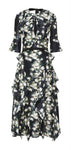 H&M CONSCIOUS EXCLUSIVE PATTERNED FLORAL SILK DRESS LADIES