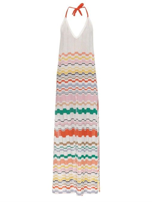 MISSONI MARE Geometric-knit maxi dress size I 44 UK 12 US 8  ladies