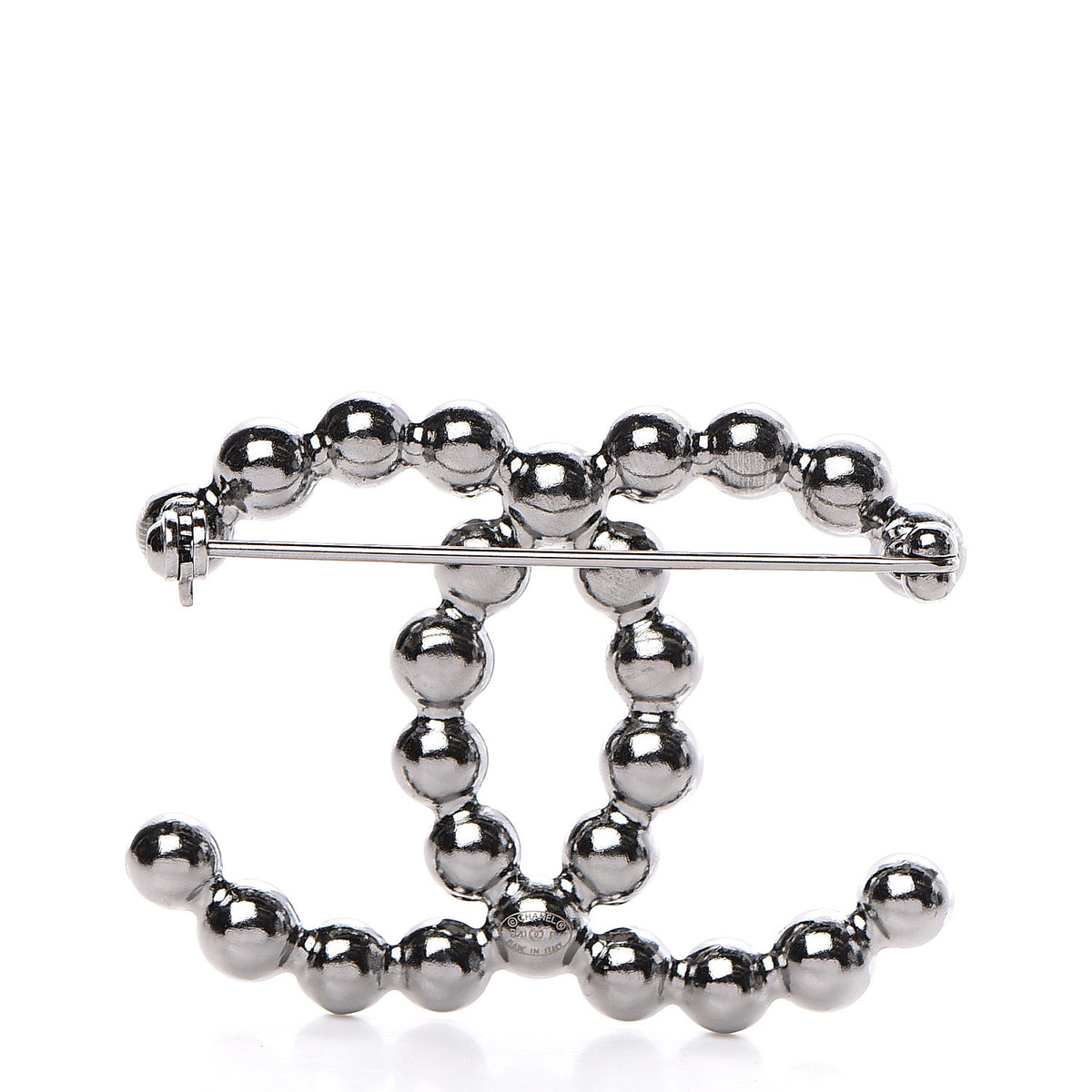 CHANEL CC 2020 Pearl Crystal Bright Young Things CC Brooch Silver ladies