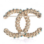 CHANEL Iridescent Crystal CC Brooch Green SOLD OUT Limited Edition Ladies