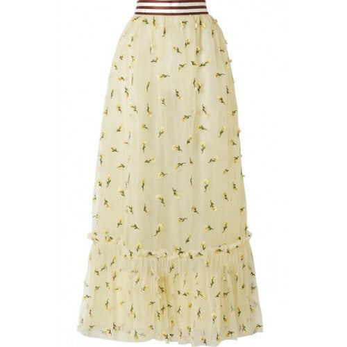 GANNI Women's Bliss embellished tulle maxi skirt ladies