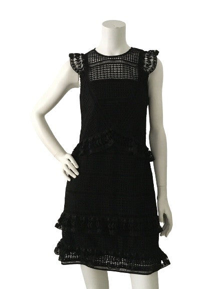 SET lace black ruffle dress Size UK 8 US 4 I 40 ladies