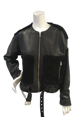 IRO Ever Shearling Leather Jacket Size F 38 UK 10 US 6 SEEN ON ALL CELEBRITIES ladies