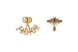 Christian Dior Limited Edition 925 SILVER "J'ADIOR" EARRINGS Bee Aged Goldtone ladies
