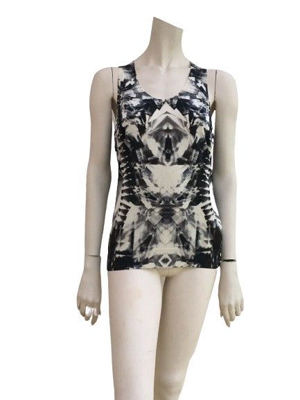 Alexander McQueen S/S 2009 Skeleton Silk Knit Top ICONIC Size L Large ladies