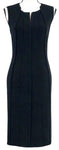 Diane von Furstenberg DVF Black Alexandria Bodycon Stretch Zipper Wool Dress US 6 ladies
