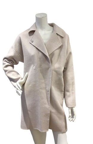 Selected Femme Oversized Pale pink wool cashmere coat Size F 34 XS ladies