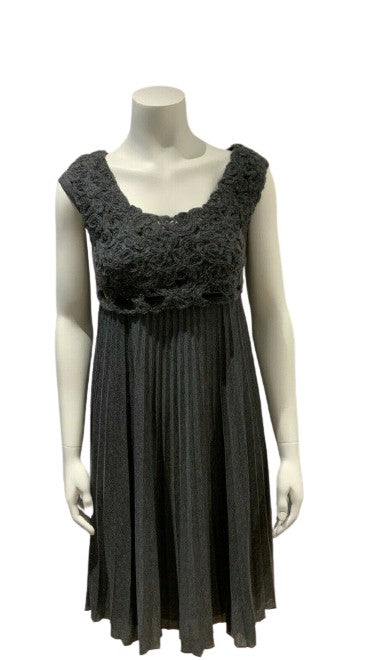 MAX&Co. by Max Mara wool-blend Grey Pleated Mini Dress Size S small ladies