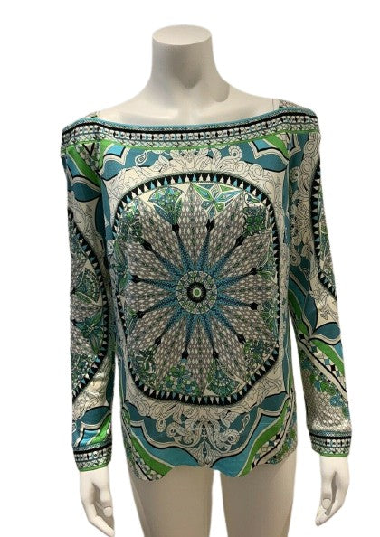 Emilio Pucci MOST WANTED Silk Runaway Blouse I 48 UK 16 US 14 ladies