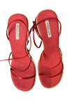 Caterina Lucchi Red Heels Wedge Platform Sandals Size 39 ladies