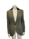 Lauren Ralph Lauren chevron velvet collar blazer in wool Size US 8 UK 12 L large ladies