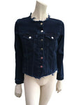 ivy copenhagen navy distressed denim jacket Size 34 XS ladies