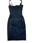 Dsquared² Black LBD Wool Tuxedo Boodycone Dress Size I 38 US 2 UK 6 XS-XXS ladies