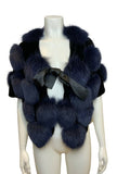 Giorgio Armani velvet fox fur evening couture bolero cape jacket One Size fit All ladies