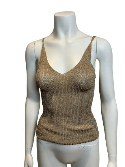 Connolly Gold Lurex Knit Tank Top S small. ladies