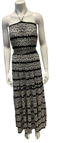 T Bags Los Angeles printed empire line long dress Size S small ladies
